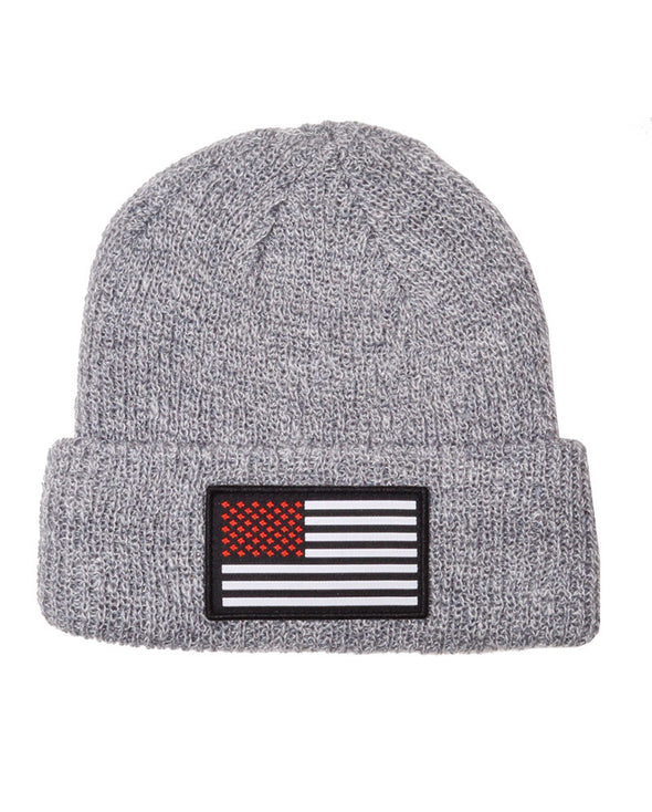 Connetic-Beanie-OldGlory-Heather-RedWhite-Patch
