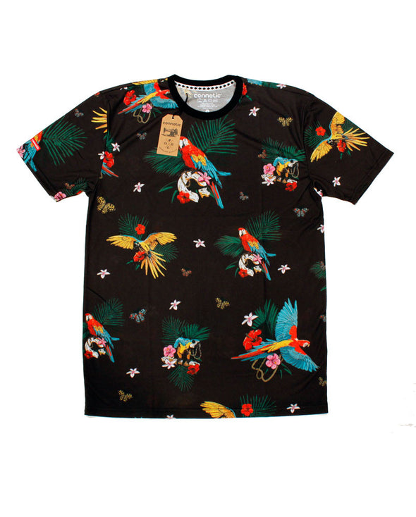 Connetic-Spring15-All-Over-Parrot-Tee-Black