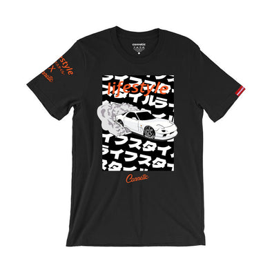 JG Infinite RX7 JDM Tuner T-Shirt - 1990s RX-7 Drift Racing Graphic Tee, Unisex (Black, Medium)